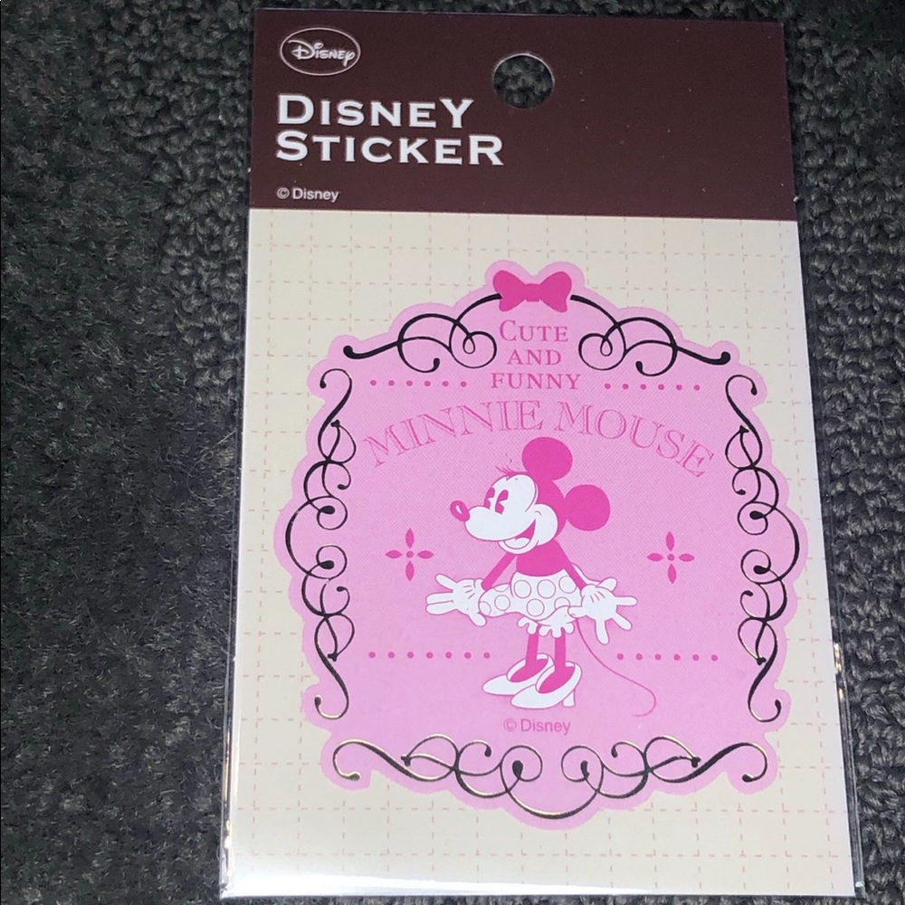 Minnie Mouse Pink & Gold Metallic Disney Sticker Large Japan Exclusive Kawaii
